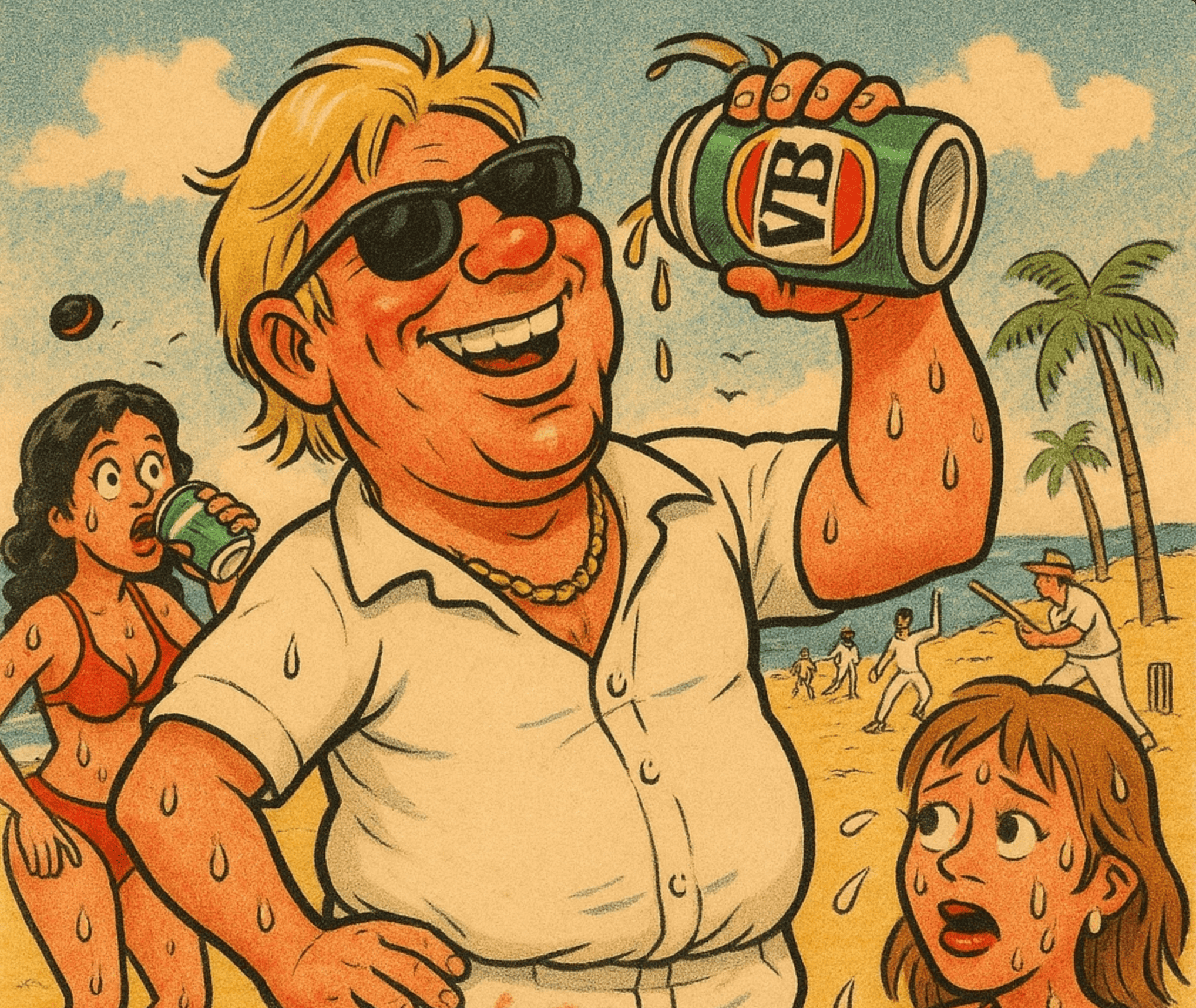 Warnie on the Thai beach